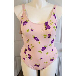 NEW Ory Women's Scoop Back One Piece Swimsuit Pink Floral Size 38C